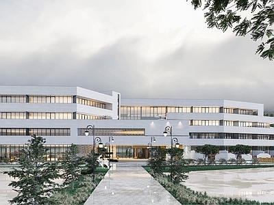 现代医疗建筑 社区福利院医养酒店养老院老年活动中心