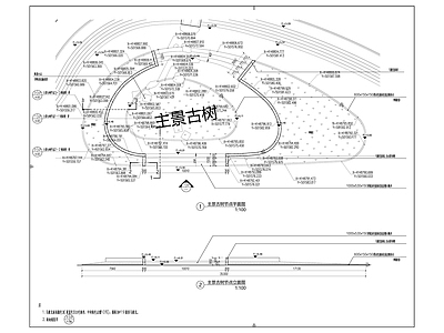 主景观古树踏步详图 施工图