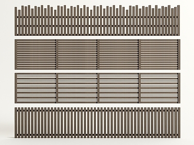 现代庭院围栏 防腐木栅栏 围墙 木材