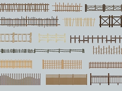 现代乡村木栅栏竹篱笆 木材