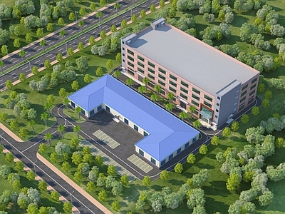 现代工业厂房 厂区 厂房 工业园建筑