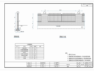 围墙 施工图 墙面通用节点