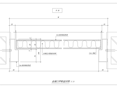 金属门平断面详图 施工图 通用节点