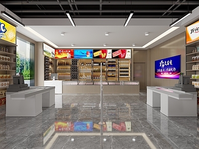 现代超市 便利店 收银台