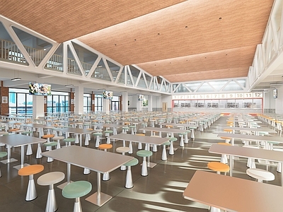 现代风格中学大学食堂