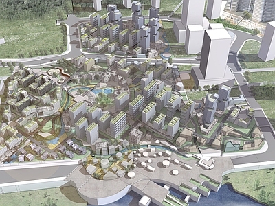 现代大型城市居住区规划精模SU