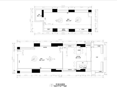 舞蹈室平面布置图 工装平面图