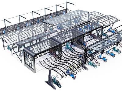 现代电动车停车场 停车棚 户外