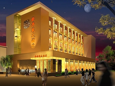 新中式大酒店效果图 施工图
