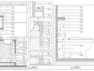 马桶卫生间及墙身大样 施工图 墙面节点