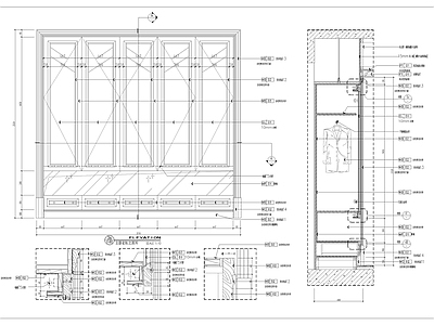美式柜体立面及洗手台大样 施工图 柜类 家具节点详图