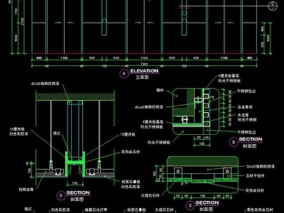 电梯间CAD设计图 施工图