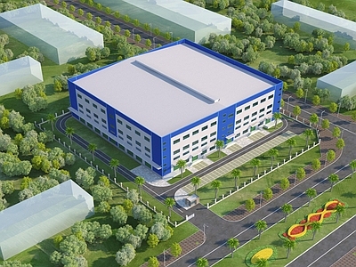 现代工业厂房 钢构厂房建筑