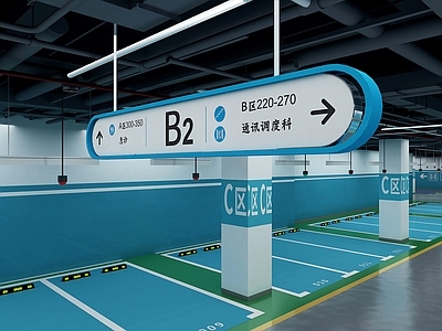 现代室内停车场 标识牌