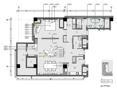 150㎡酒店豪华套房 施工图 客房