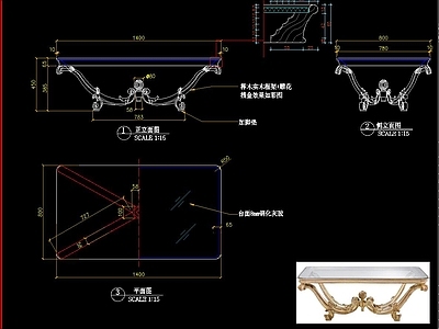家具三视图 图库