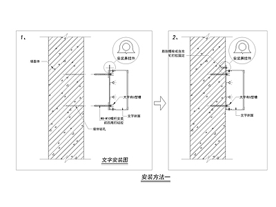 冷阴极管发光字安装详图 施工图