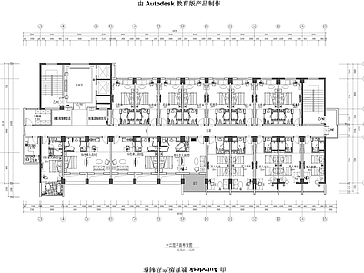 酒店多层客房 施工图 客房
