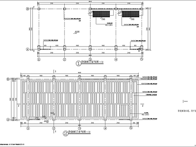 现代简约钢结构廊架节点大样 施工图