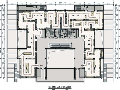 陕西考古研究博物馆3号厅展厅平面图