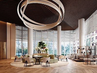 现代售楼处内部 销售中心 洽谈区 休息区 会所中心