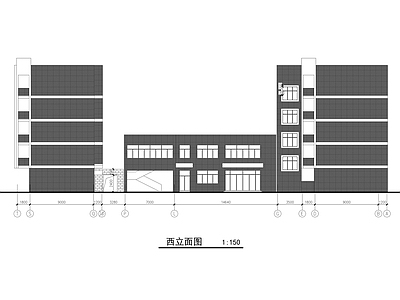 中学食堂和宿舍楼建筑 施工图