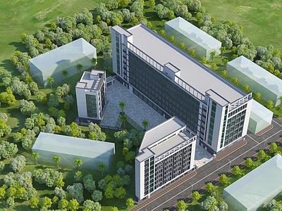 现代厂区厂房 工业园建筑