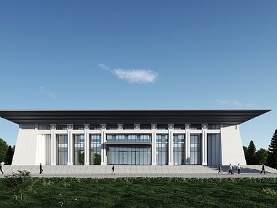 新中式展览馆建筑 红色纪念馆