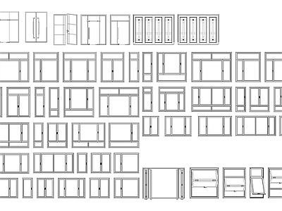 现代窗户CAD 图库