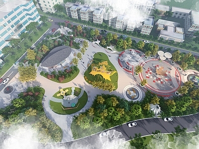 现代景观公园 小公园 社区公园