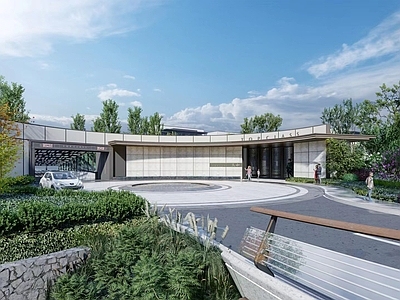 现代售楼处建筑 展示区 异形