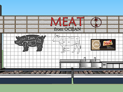 现代商业超市鲜肉区