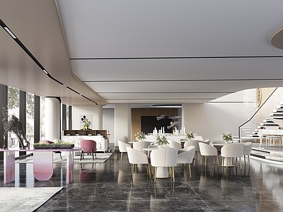 现代售楼处 销售中心 洽谈区 休息区 水吧区 前台 会所中心