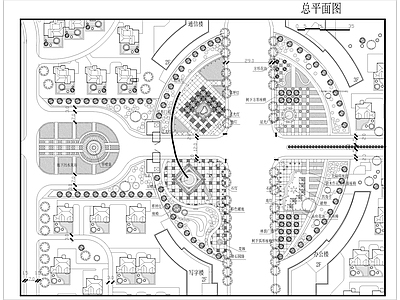 十字路口广场景观平面图