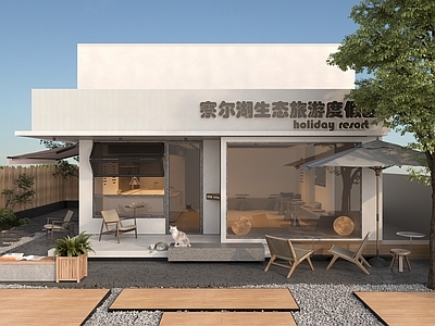 现代咖啡厅门头设计 咖啡店门头