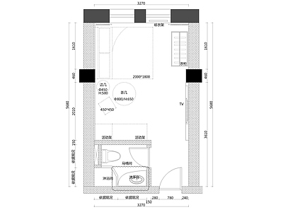 双人房客房 施工图 客房