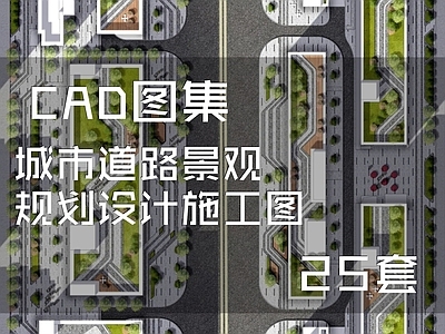 城市道路景观规划设计 施工图 道路绿化