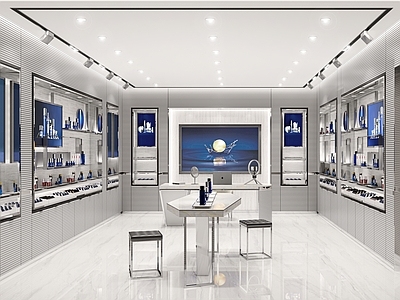 现代美妆店 直播间 展厅