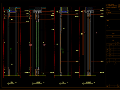 移动门滑轨门大样图节点 施工图 通用节点