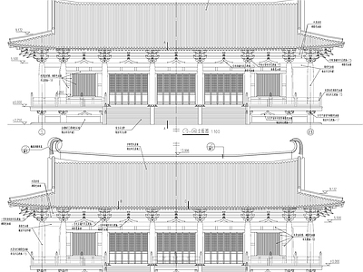 古寺天王殿古建筑 施工图 古建