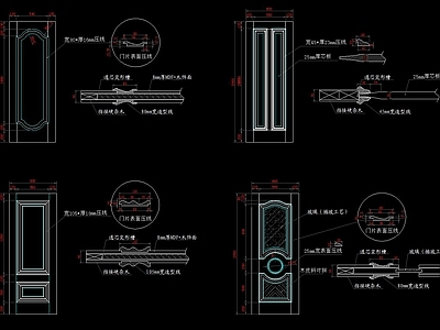 房门套装门节点 施工图 通用节点