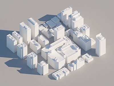 现代简模规划 常用配楼 建筑体块 城区建筑