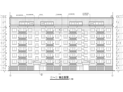 坡屋顶大户型多层住宅建筑图 施工图