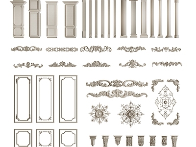 欧式雕花 石膏雕花 脚线 石膏线 柱子 柱头 装饰线 腰线