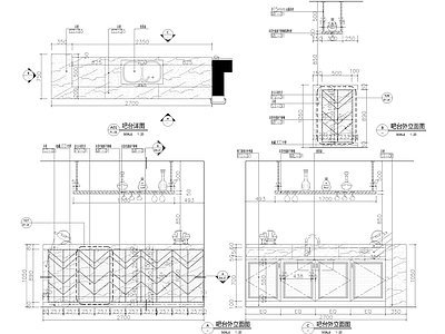 水吧台节点精细详图 施工图 家具节点详图