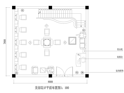 两层美发美容院室内装修 施工图