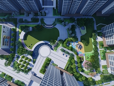 【SU悬赏模型】现代风格小区住宅景观 建议用Enscape、Lumion渲染