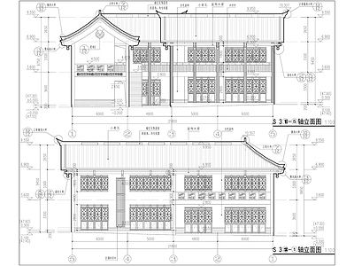 中式商业街建筑 施工图