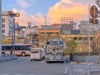 精品白天晚霞街道高清外景窗外景