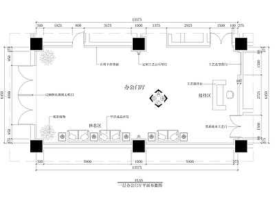 办公门厅电梯厅装修 施工图
